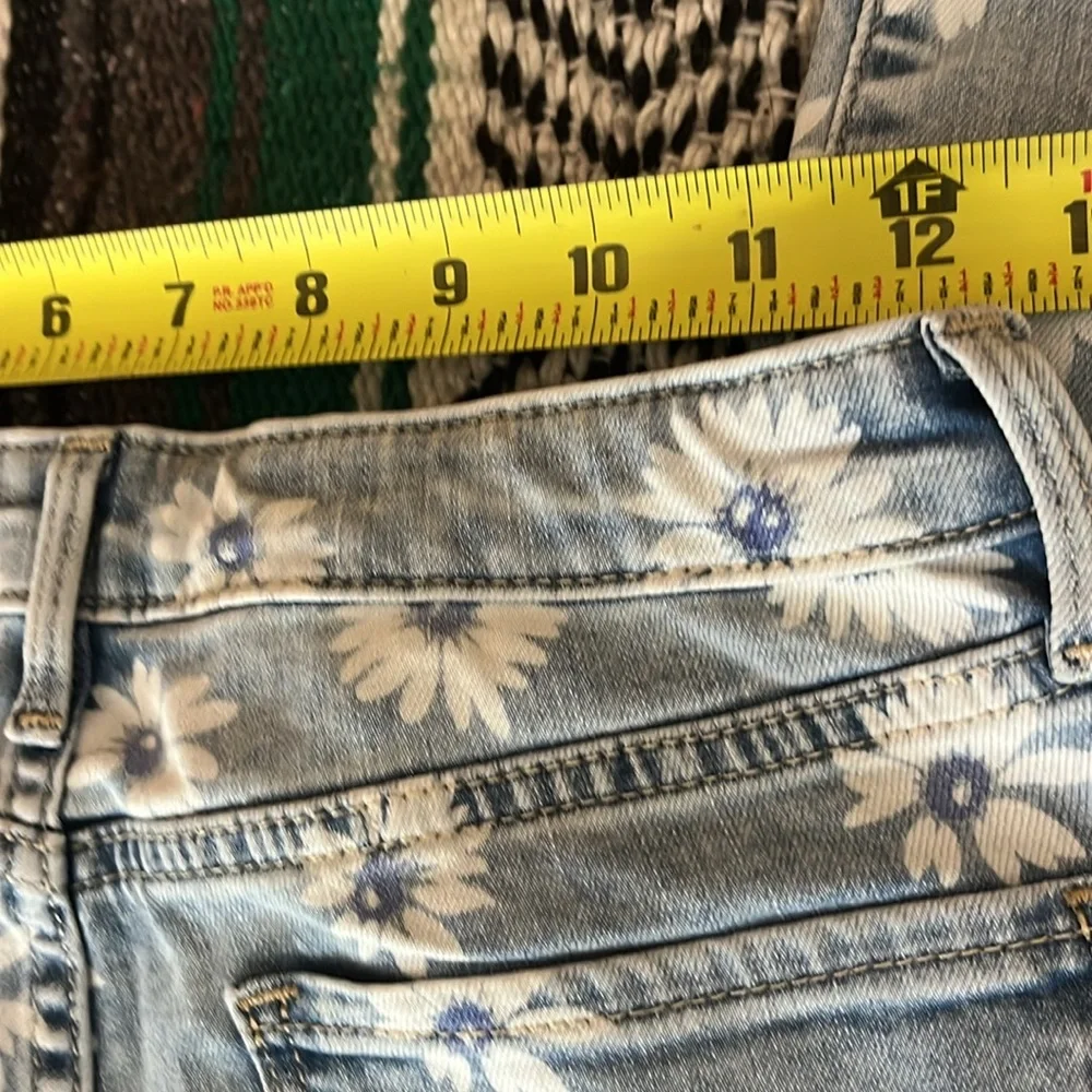 GAP KIDS Floral Blue Jeans super skinny ankle fit size 14